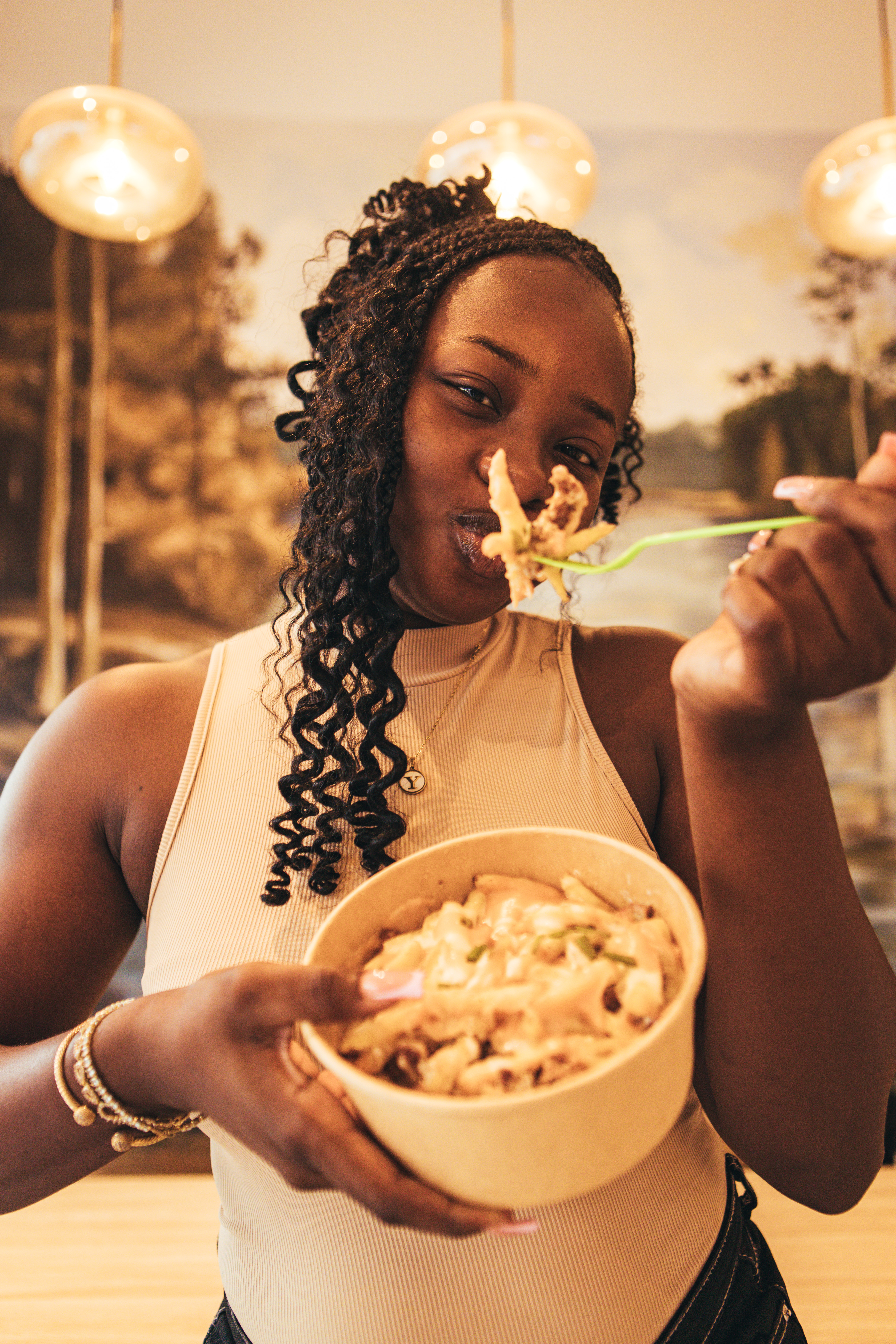 Happy customers dining